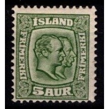 Kongerne Christian IX og Frederik VIII - 5 aur - AFA 51 -Ustemplet.